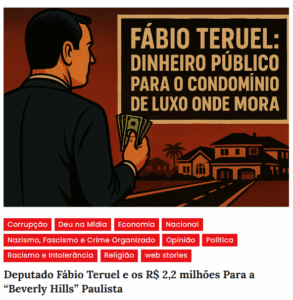 Deputado Fábio Teruel e os R$ 2,2 milhões Para a “Beverly Hills” Paulista