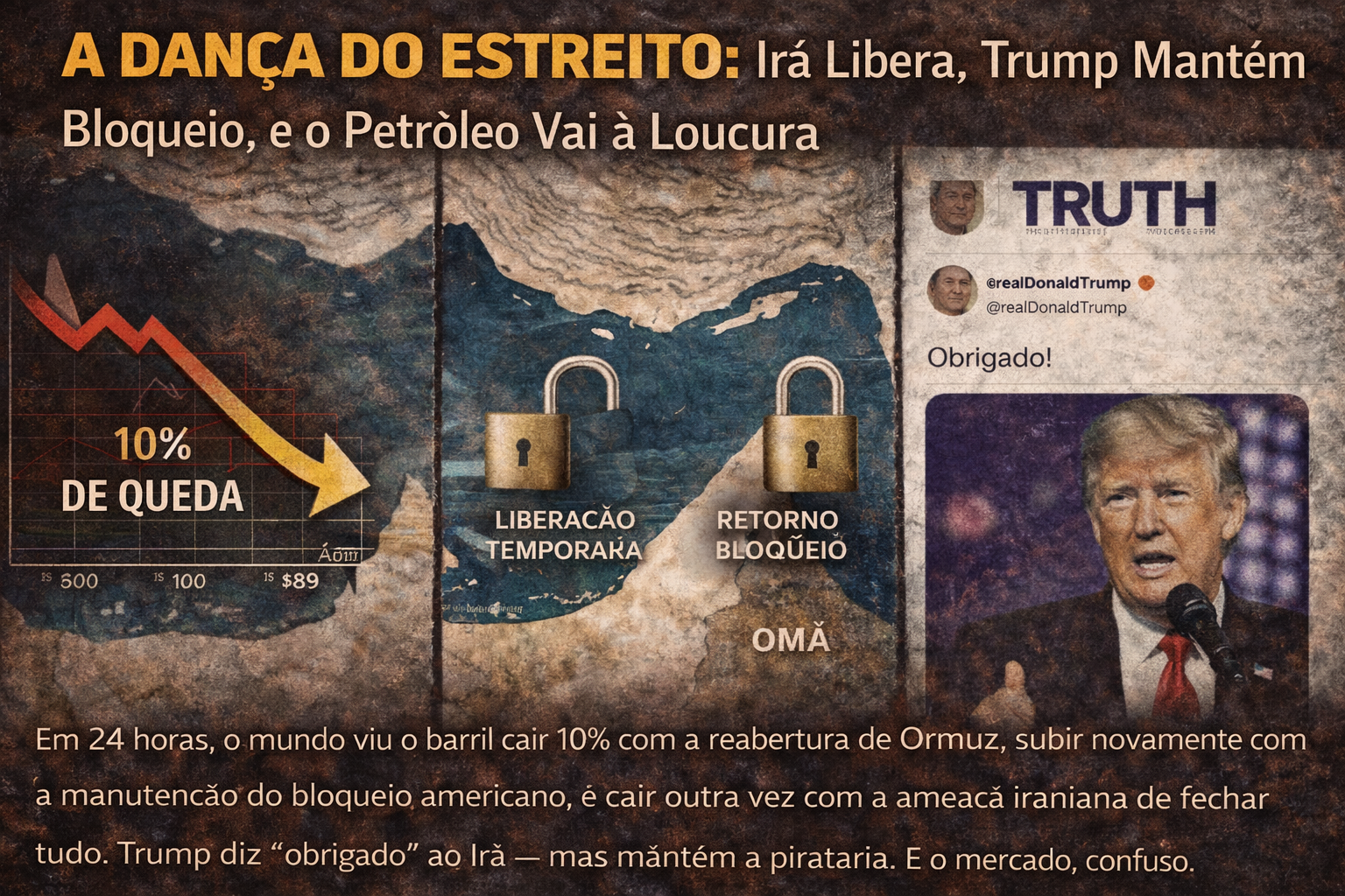 A DANÇA DO ESTREITO: Irã Fecha Ormuz Novamente, e o Petróleo se Prepara para Nova Alta